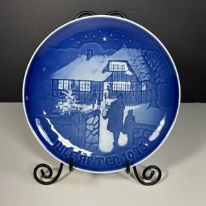 BING & GRONDAHL 1973 B&G Blue Country Christmas‎ Plate 7" Decorative Collectible